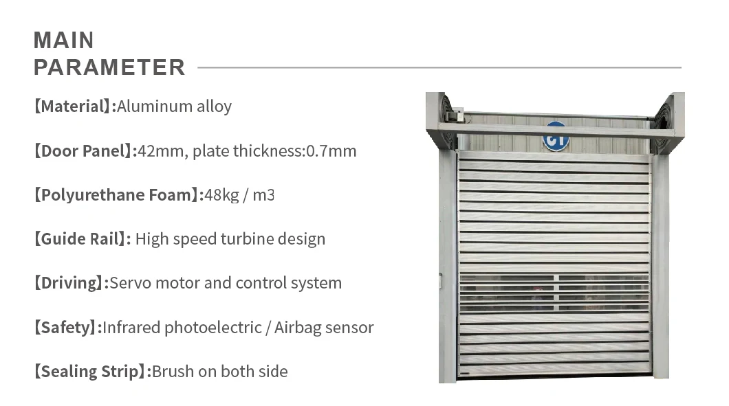 Industrial Aluminum Alloy High Performance Wind Resistance Hard Metal Roll up Shutter Rolling Gate