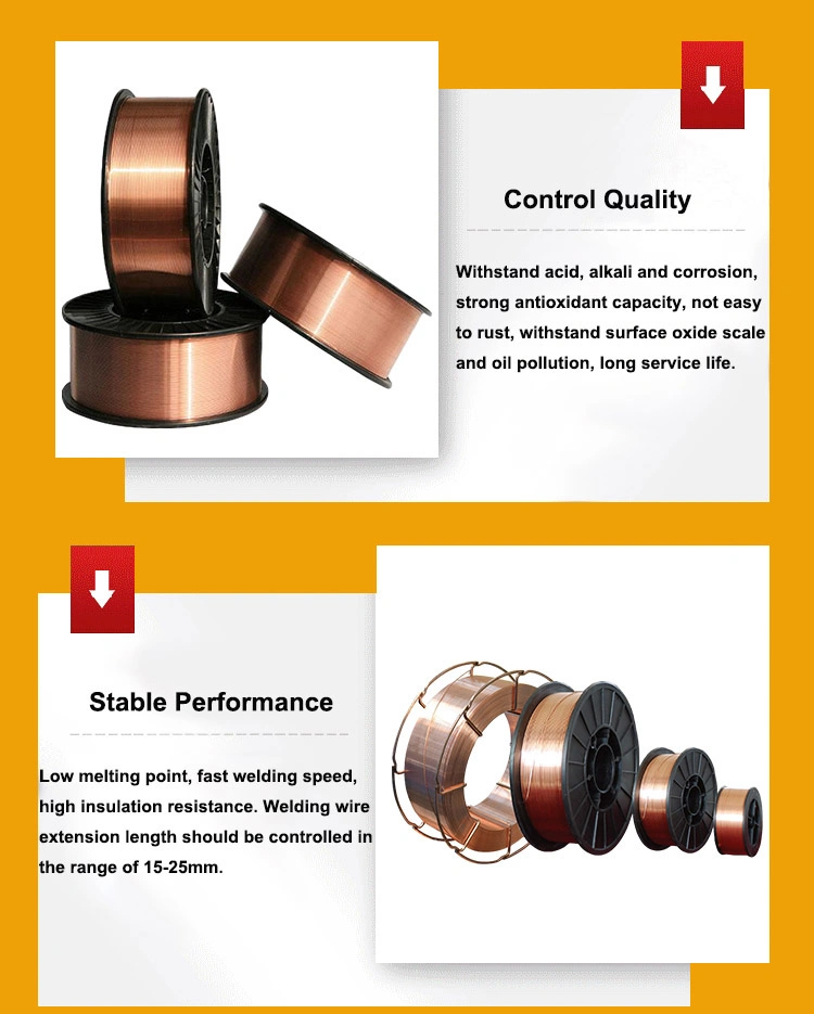 Mild Steel Copper Coated 0.8mm 1.0mm 1.2mm 1.6mm Sg2 Er70s-6 CO2 MIG Welding Wire