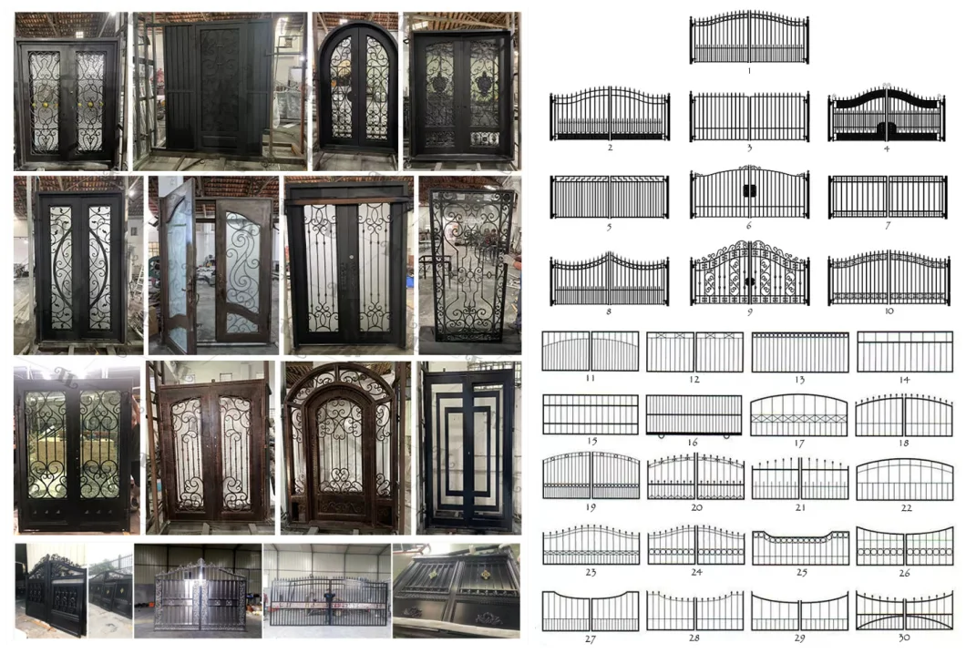 High Quality Modern Metal Garden Home Industrial Double Swing Latest Main Designs Gate Aluminum Gate