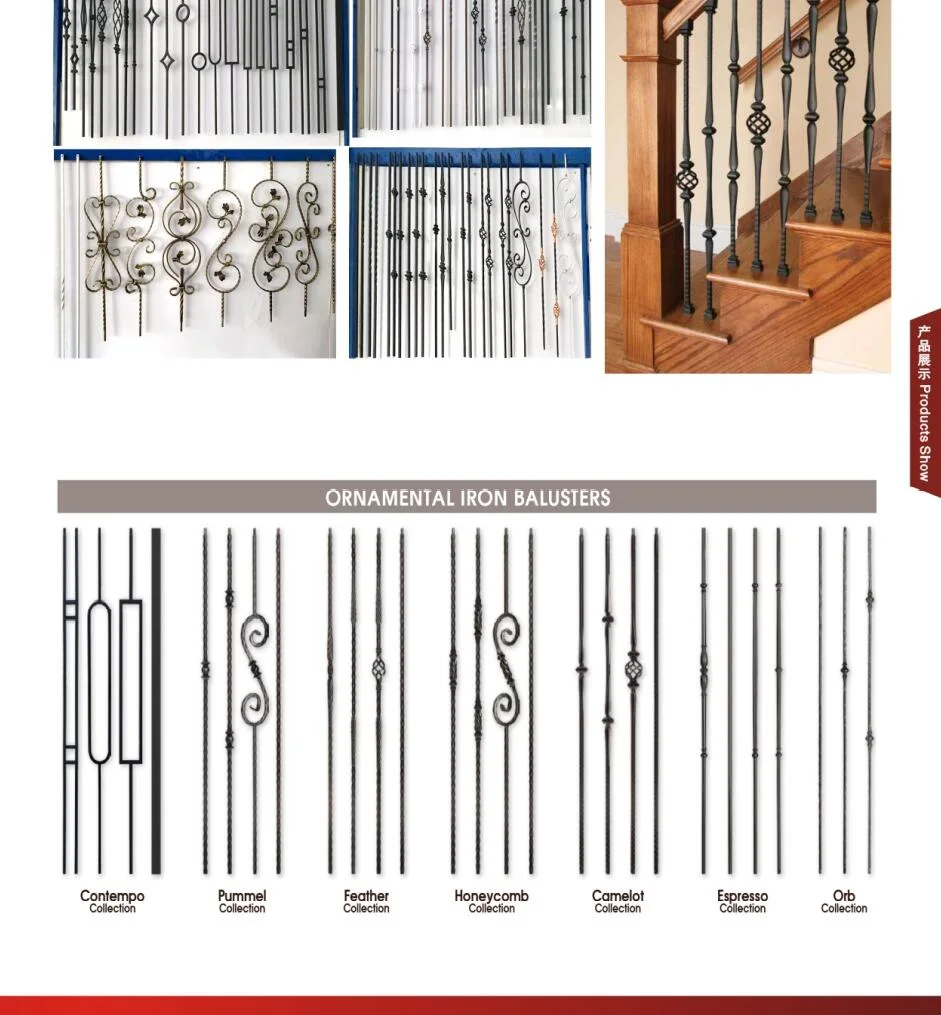 Modern Wrought Iron Indoor Staircase Railing Rail Baluster Iron Balusters