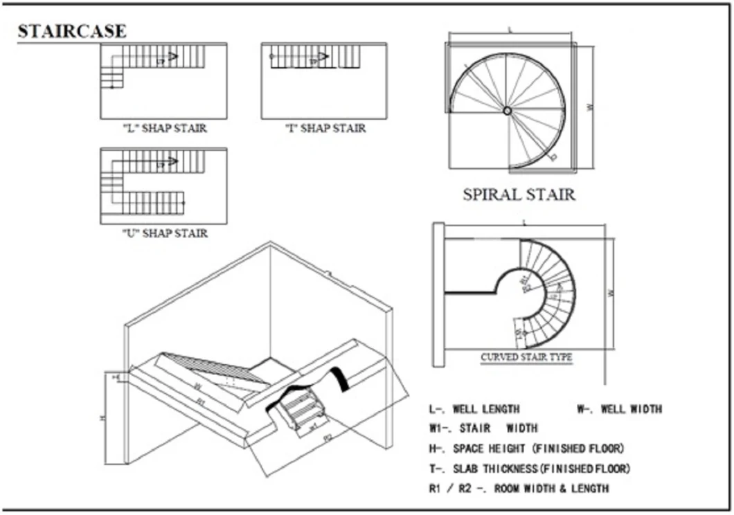 High-End American Style Villa L Shape Mono Stringer Cable Stair Railing Metal Indoor Staircase Designs Straight Staircase with Wooden Steps