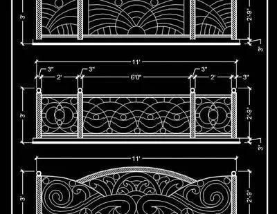 Wrought Iron Indoor Stairs Balustrade Customized Balustrade