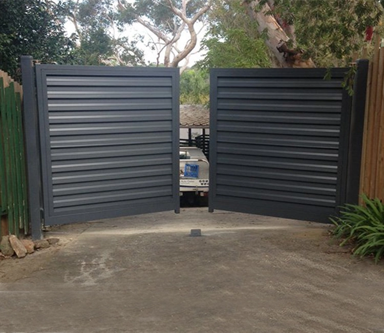 Customized Louver Gate Garden Decorative Aluminium Industrial Metal Driveway Gate